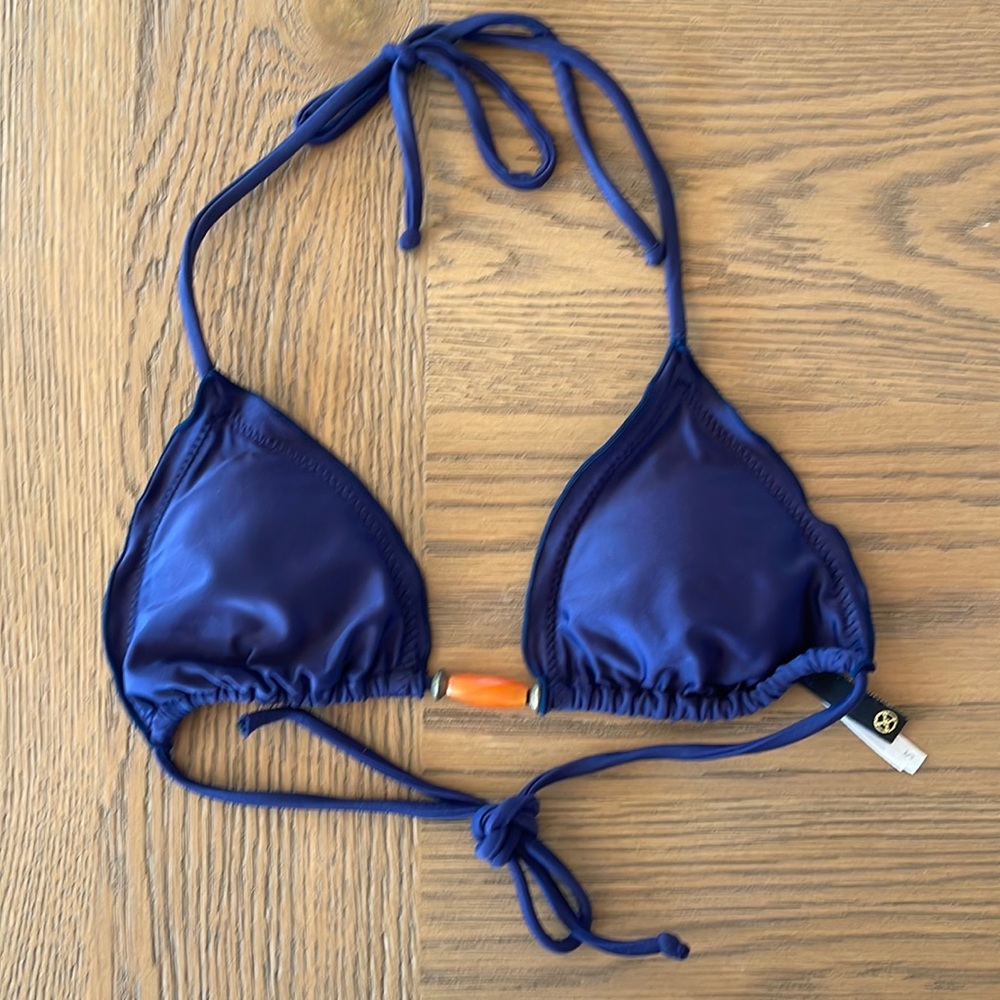 Vix ripple bikini top in Navy. Size small